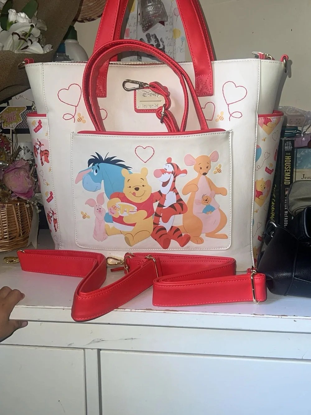 Loungefly Cream and Red Winnie the Pooh Character Tote - Picture 4 of 4